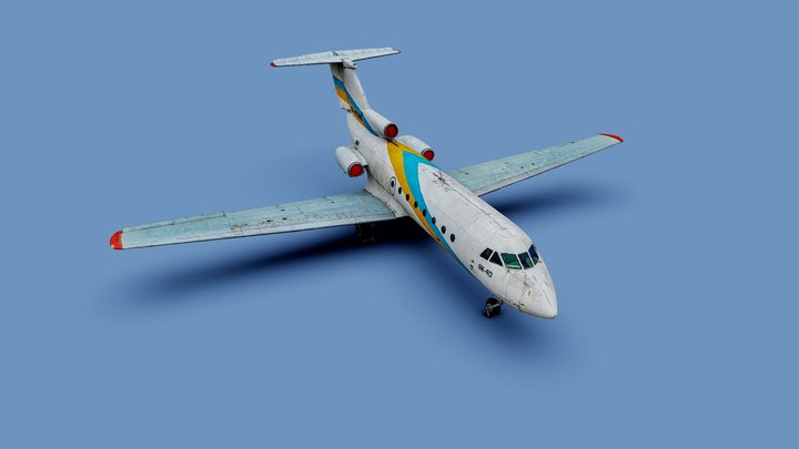Yakovlev yak 40 (photogrammetry scan) airplane 3D Model