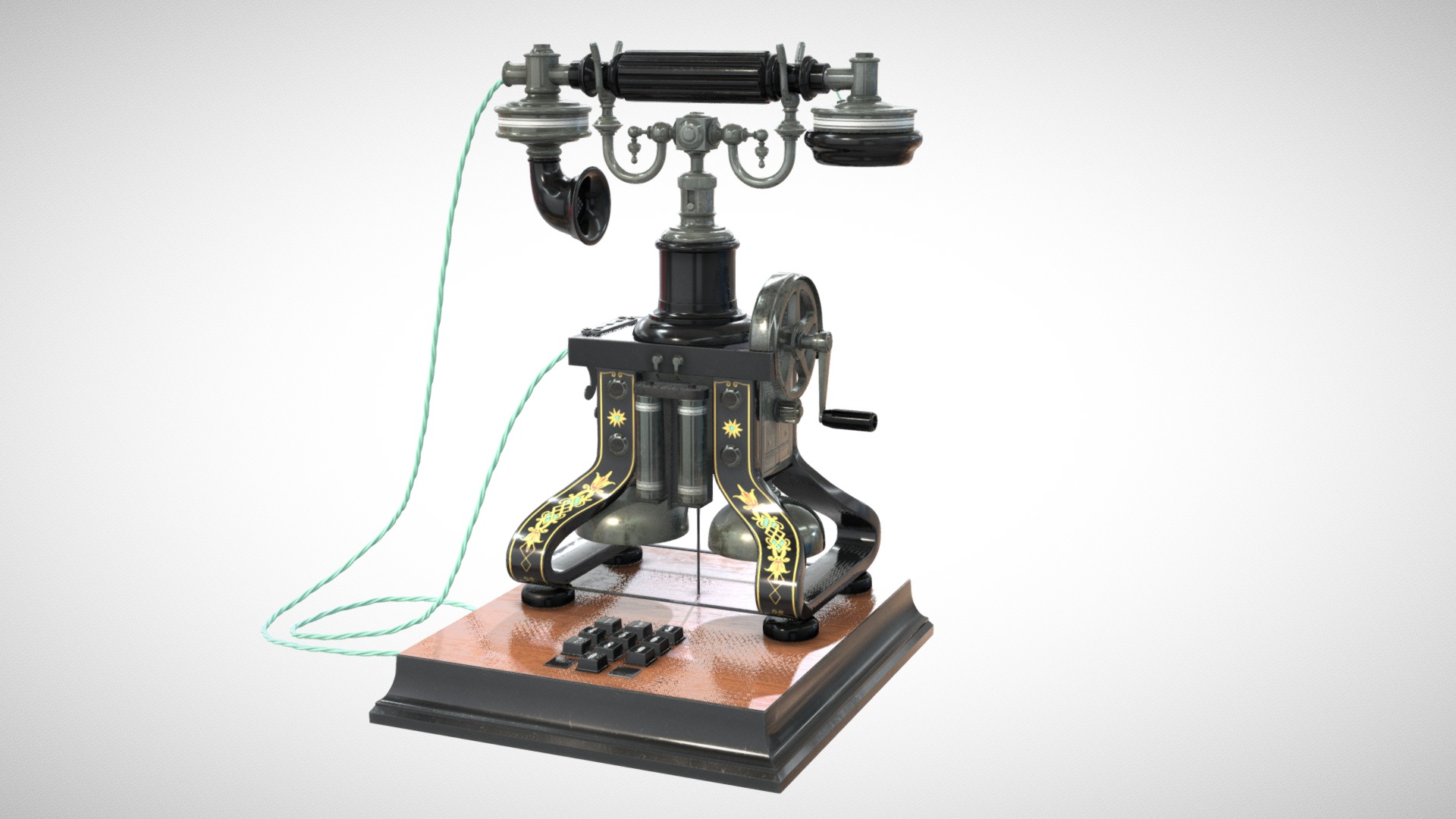 3D model Vintage Phone - This is a 3D model of the Vintage Phone. The 3D model is about a machine on the counter.