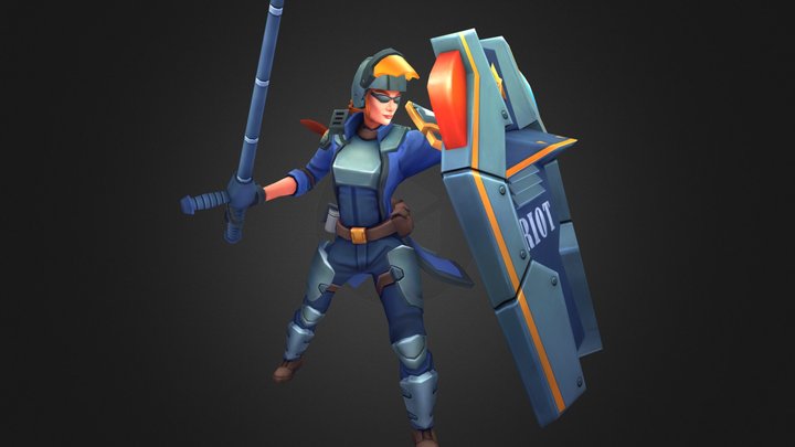 Riot Gear Leona - Pose3 3D Model