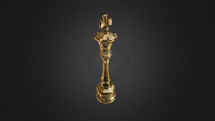 King Chess  Piece - High Poly 3D Model