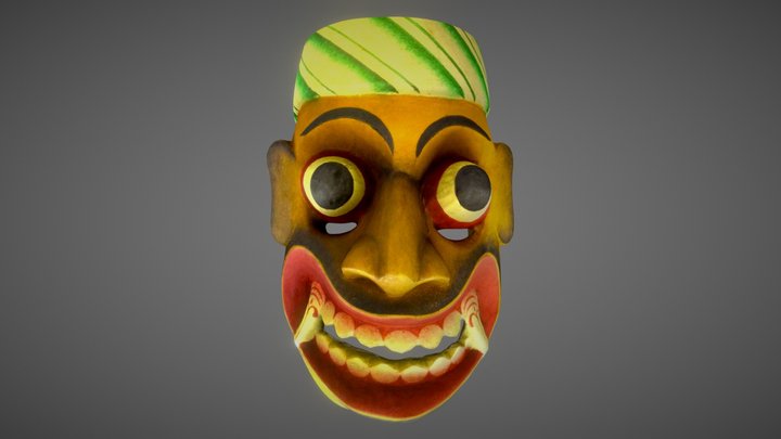 Colorful Balinese Mask 3D Model