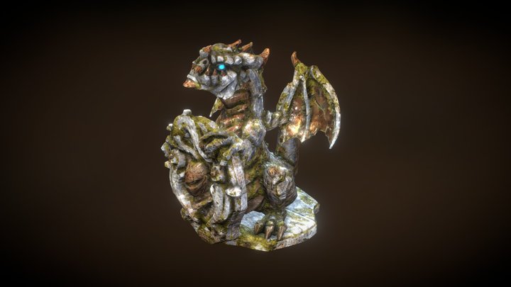 Dragon Rock Statue 3D Model