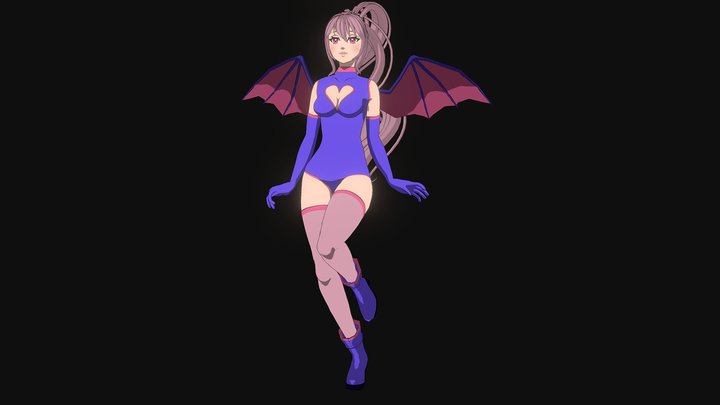 Anime Succubus Lilith 3D Model