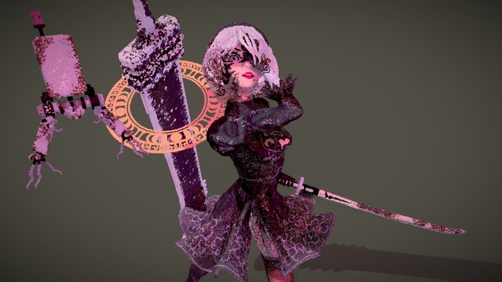 Minecraft-NieR:Automata 2B 3D Model