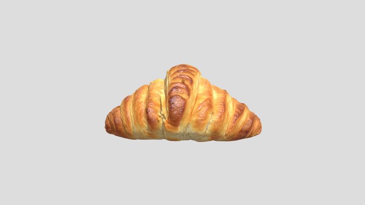 Golden Croissant 3D Model 3D Model