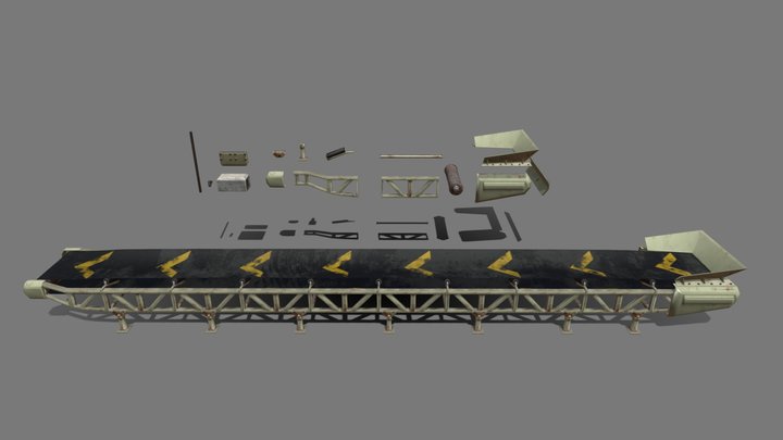 Quarry Conveyor system Kit 3D Model