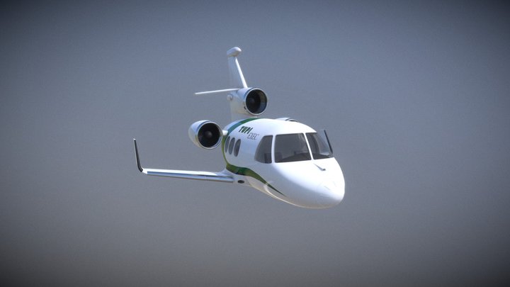 Pinguino 7X (Cartoonized Dassault Falcon) 3D Model