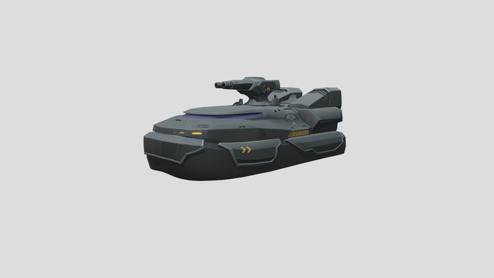 Mobile Game asset - Hover T7 Vehicle 3D Model