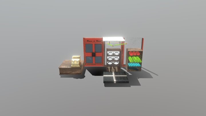 Modular Props for Toy Store 3D Model