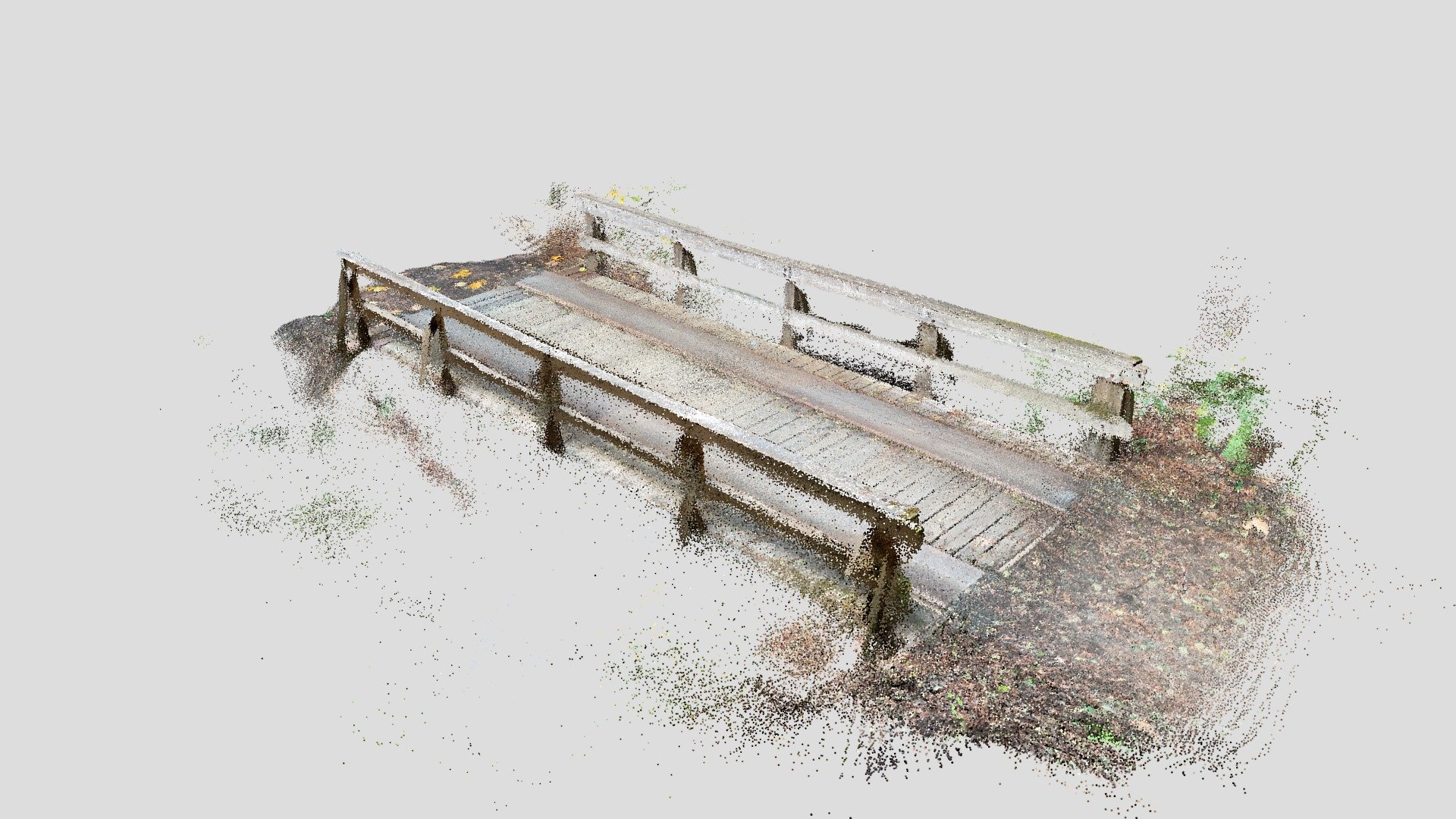 Wooden bridge - point cloud (SiteScape)