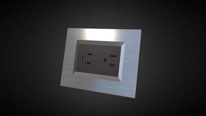 TOMACORRIENTE DOBLE PLURA 3D Model