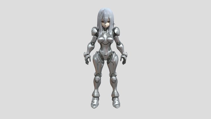 anime girl character in mecha suit 3D Model