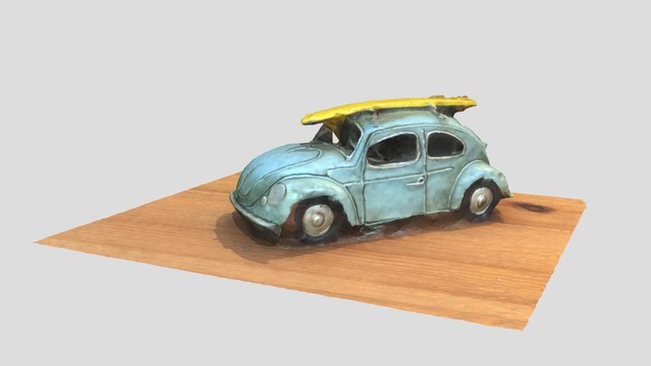 Test model (car with a surfboard on the roof) 3D Model