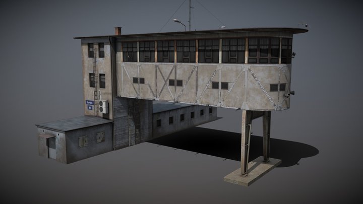 Railway Signal Box - Bytom, Poland 3D Model