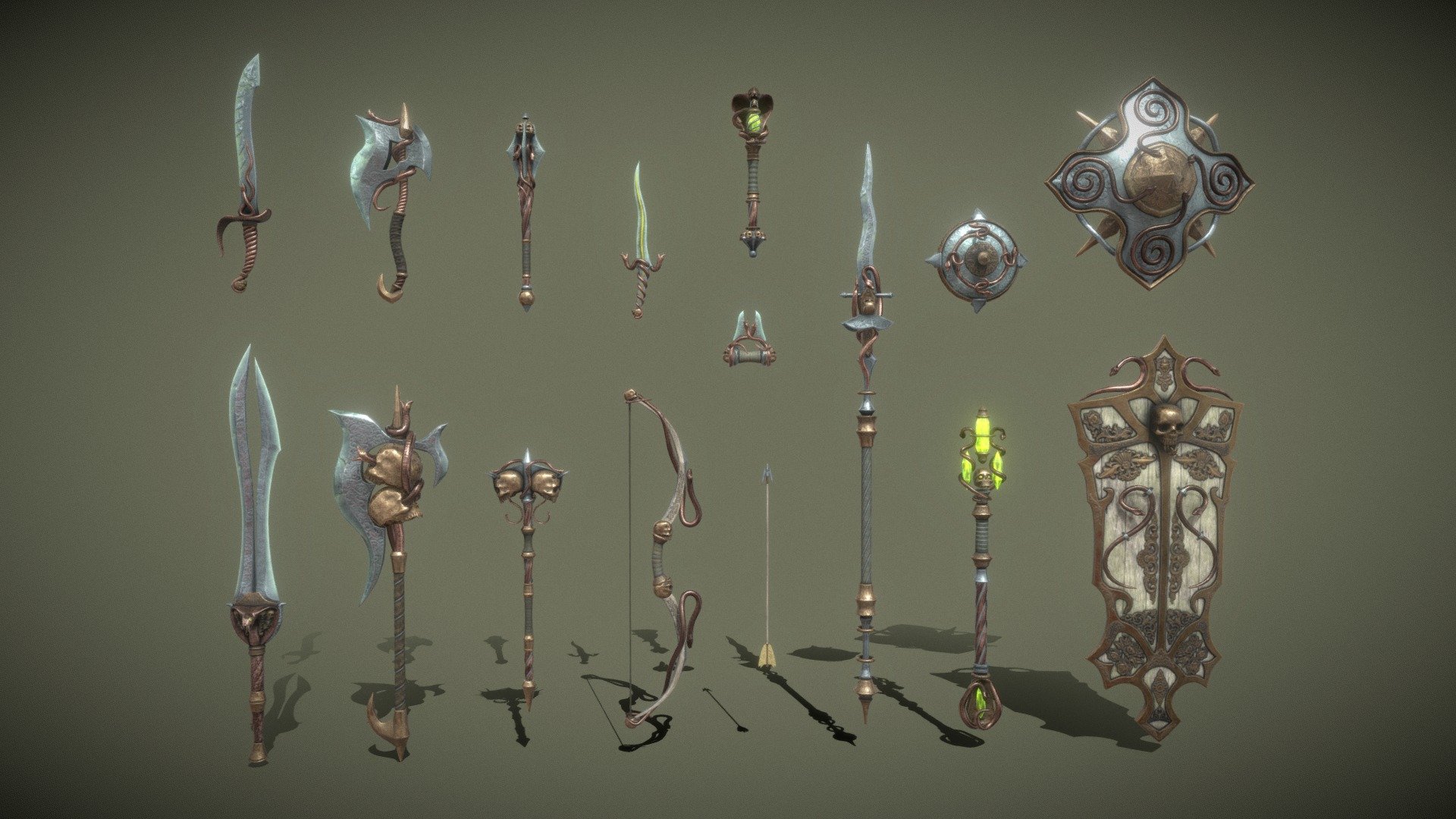 Fantasy Snake Weapon Set - 3D model by zilbeerman [bae9c78] - Sketchfab