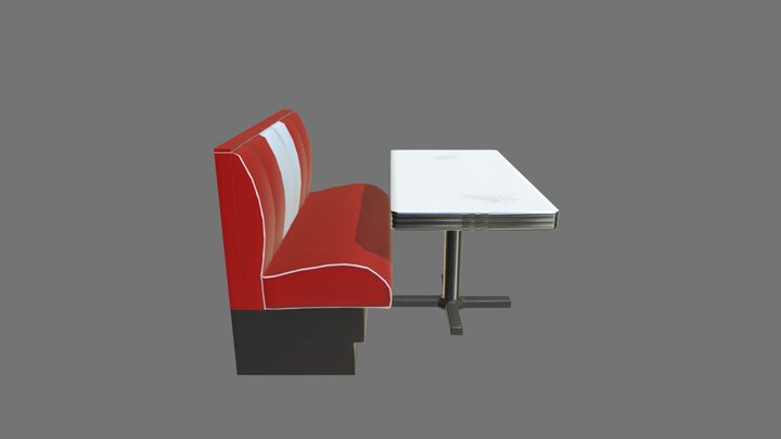 Modular Props - Group 1, Booth and Table 3D Model