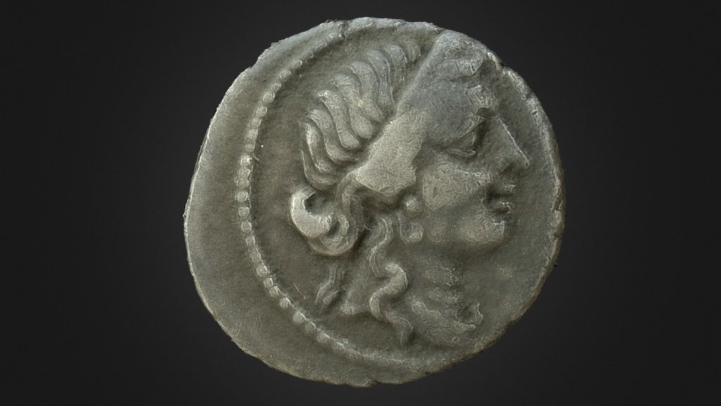Julius Caesar. Denarius, Africa 47-46