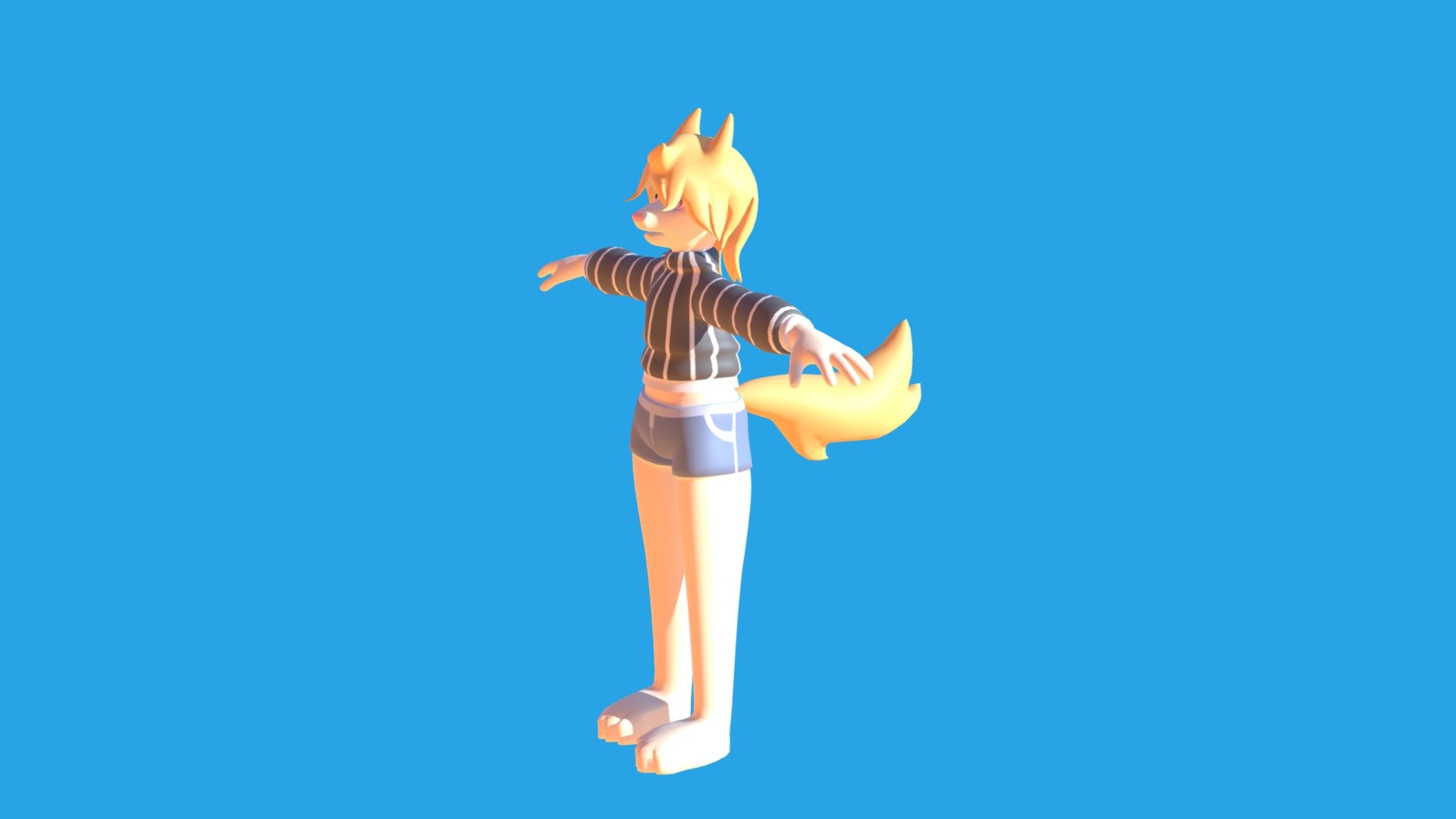 Furry OC 1 Commission VR Chat 3D model by Miaru3d