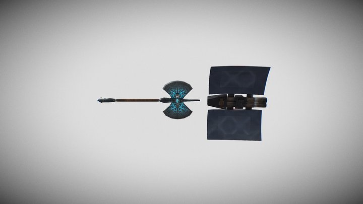 Axe Gun Shield 3D Model