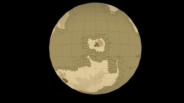 The world map of Yhilune 3D Model