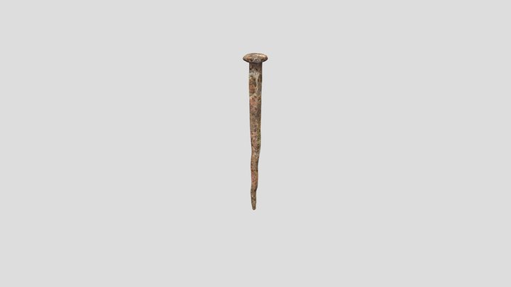Old thick rusty nail 3D Model
