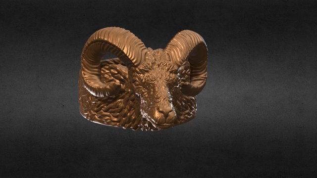 Bighorn Sheep Ring 3D Model