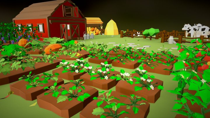 Farm Low Poly Asset Pack 3D Model