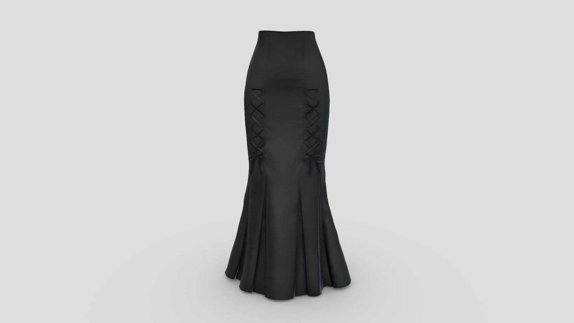 Female Long Black Victorian Mermaid Skirt - Buy Royalty Free 3D model ...