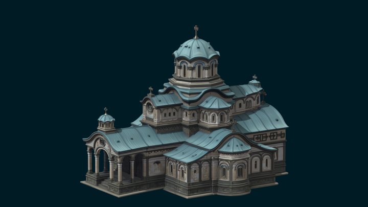 Byzantine Cathedral Estate 3D Model