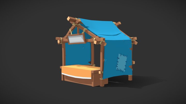 Wood Stall 3D Model