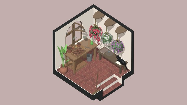 Castle Seedling Room (isometric room challenge) 3D Model