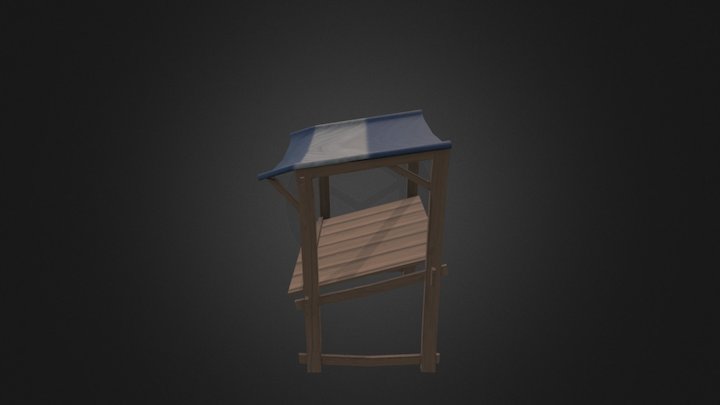 Low Poly Mobile Stall 3D Model
