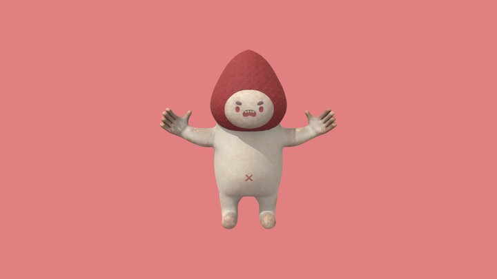 Monstruo Frutilla - Progreso 2 3D Model