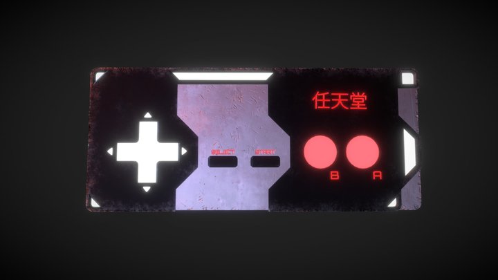 (WIP) Cyberpunk NES Controller 3D Model