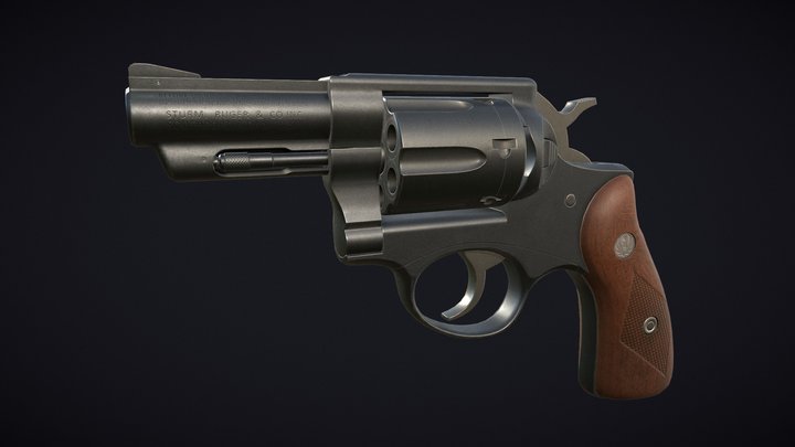 Ruger Speed-Six Revolver 3D Model