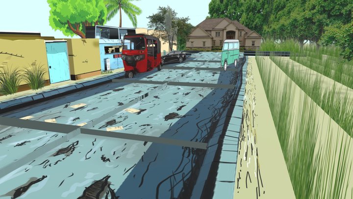 simple cartoon scene 3D Model