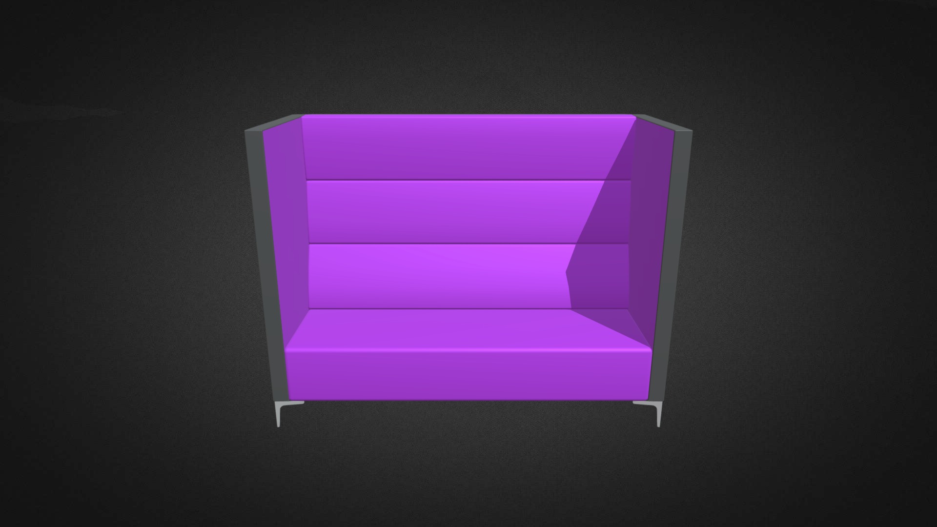 3D model Huddle 3 Seater Hire - This is a 3D model of the Huddle 3 Seater Hire. The 3D model is about a purple square box.