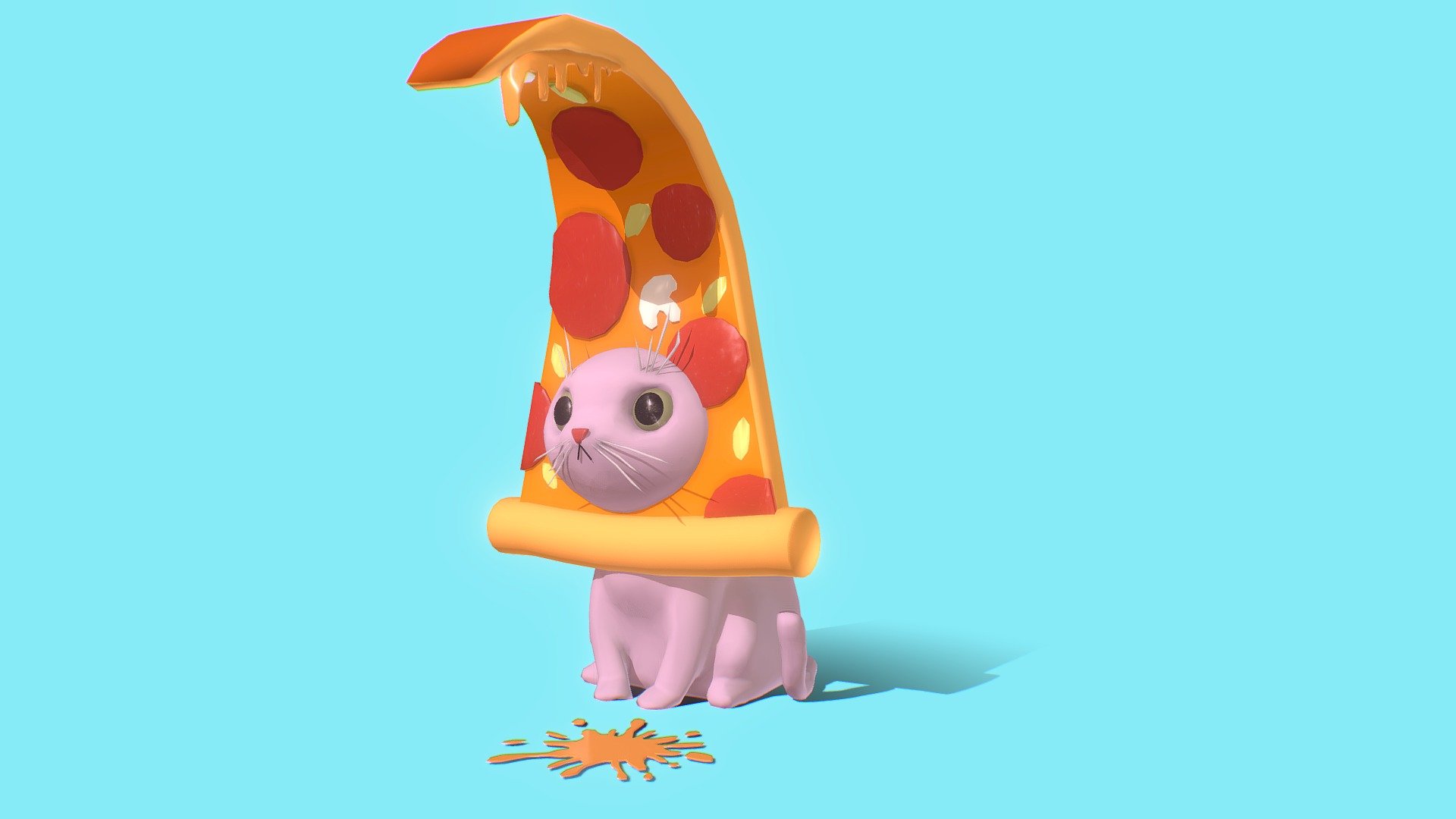 Pizza and a cat