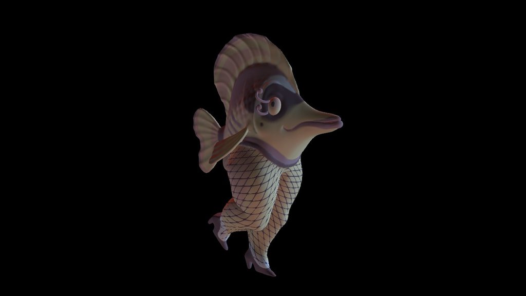 Fish with fishnets - 3D model by sarahboeving (@sarahboeving) [bafc929]