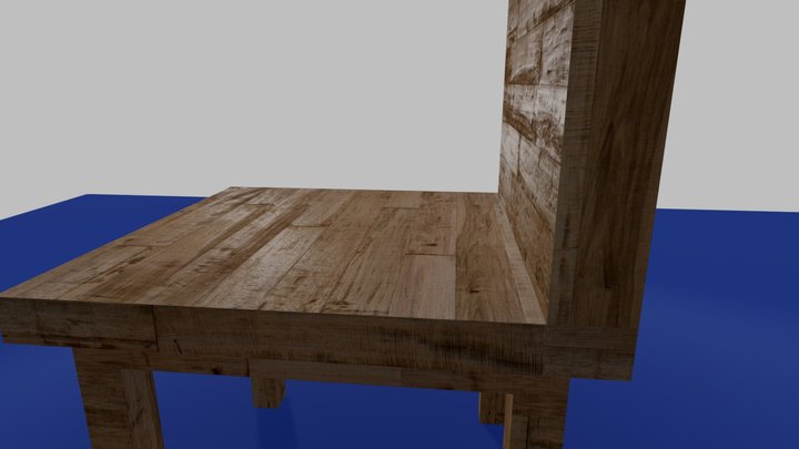A Simple Wood Chair 3D Model