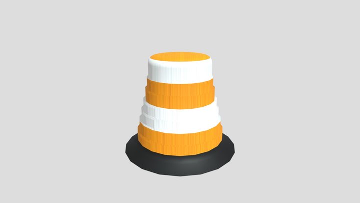 Caution Barrel Game Object 3D Model