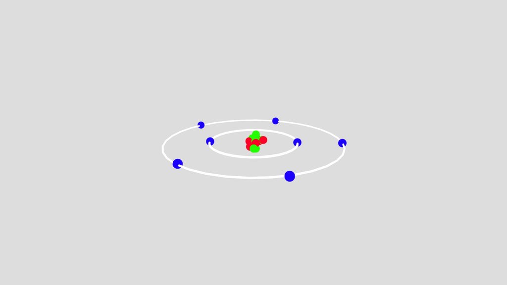 Nitrogen Bohr Model (7p 7n 7e-)