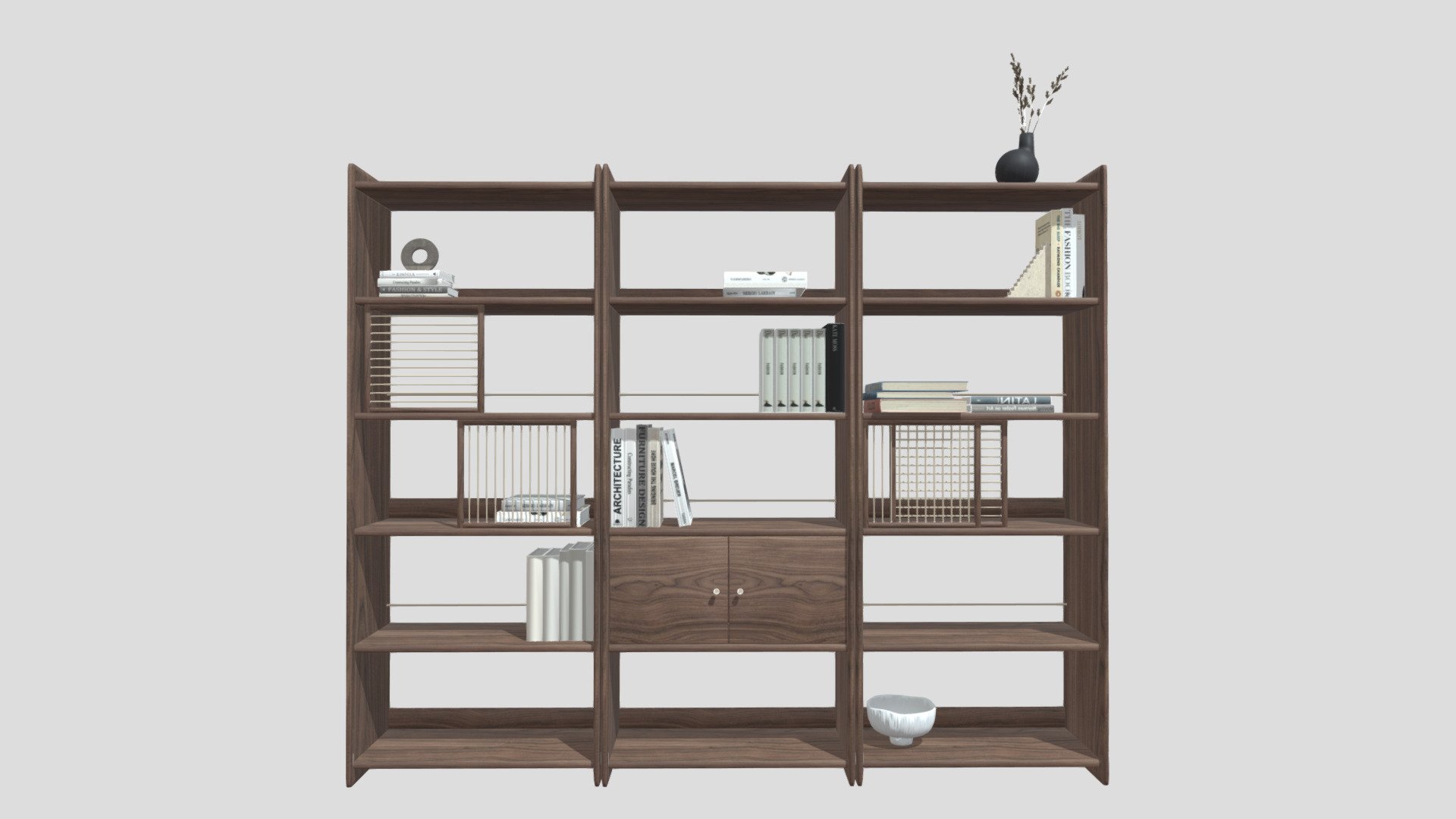 Solid wood style bookcase - 3D model by mrtaoblue [bb023b5] - Sketchfab