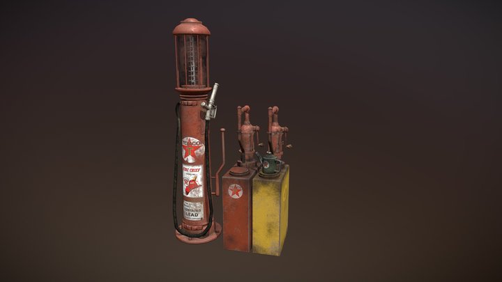 Gas Station Pumps 3D Model
