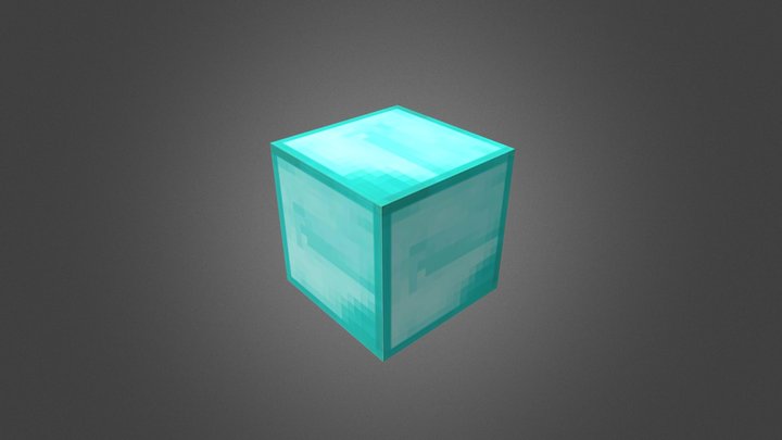 Minecraft Diamond Block 3D Model