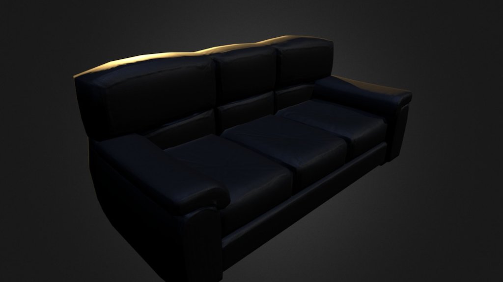 Black Leather Couch 3D model by Snweos [bb04886] Sketchfab
