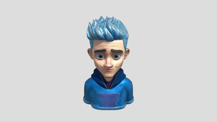 Blue Haired Character 3D Model