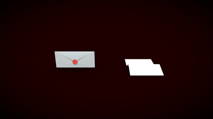 Letter & Envelope Assets 3D Model