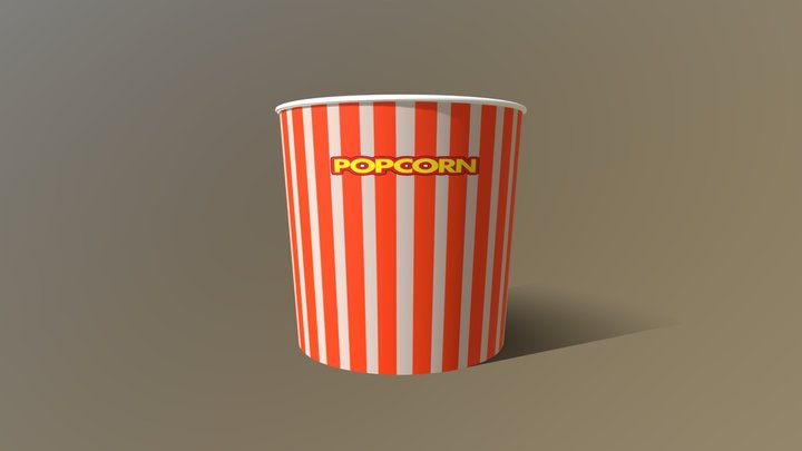 Popcorn Tub | Cinema Movie Prop 3D Model
