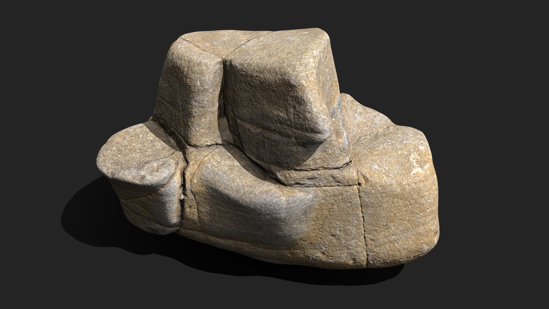 3D model Rock Stone 04 - This is a 3D model of the Rock Stone 04. The 3D model is about a stone sculpture of a head.